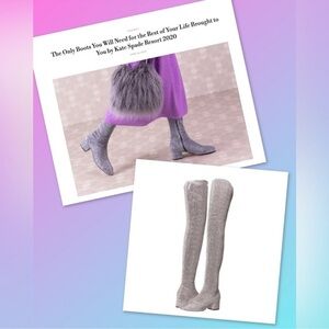 Kate Spade (Authentic) London Thigh High shimmery silver Boots US 11 M